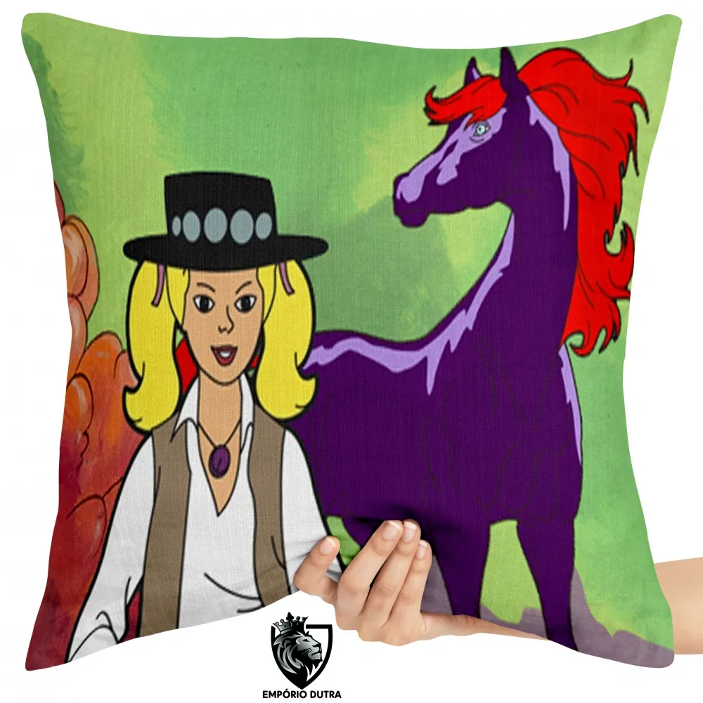 Almofada Cavalo de Fogo e princesa Sara Imagem