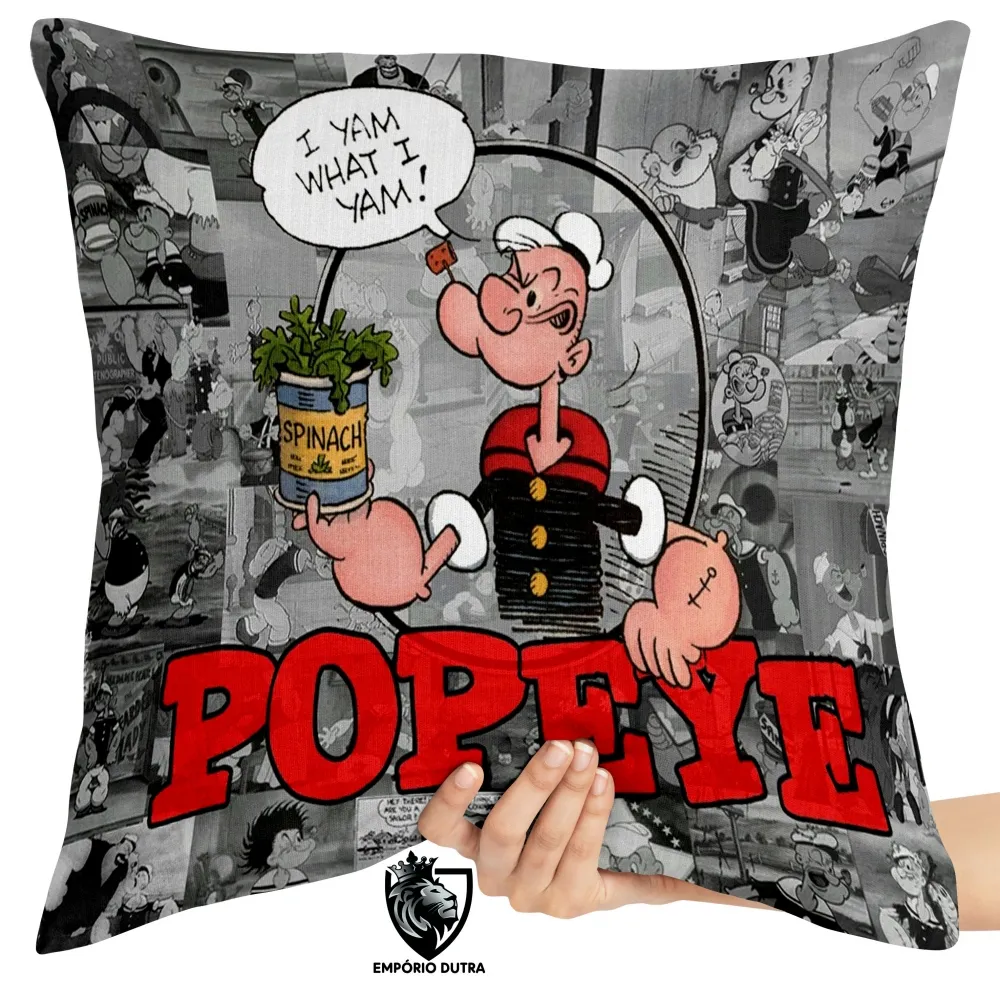 Almofada Popeye espinafre cinza Imagem