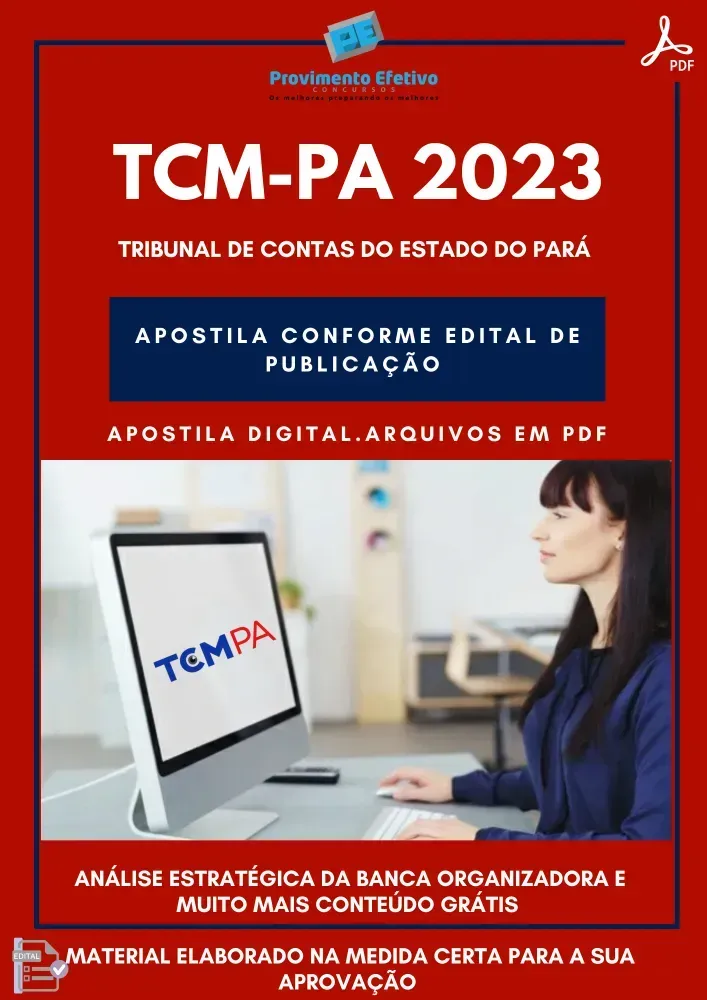 Apostila TCM PA Auditor Controle Externo Área Engenharia 2023 Imagem