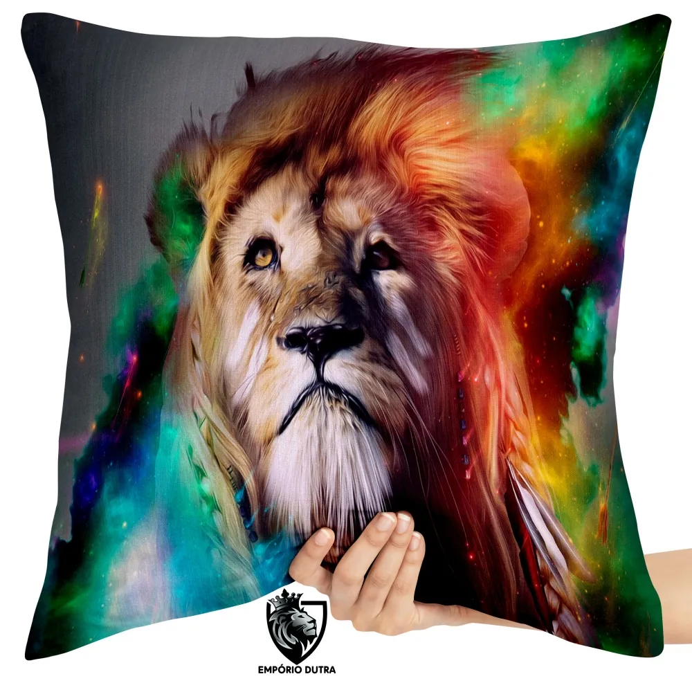Almofada Leão multicolorido