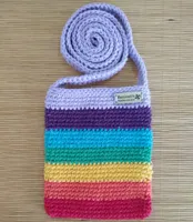 BOLSA DE CROCHÊ ALÇA TRANSPASSADA ARCO-ÍRIS (P) 12 - Foto 3