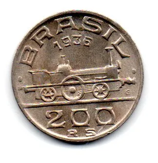 1936 - 200 Réis - Visconde de Mauá - Moeda Brasil - Soberba C/ Mancha Imagem