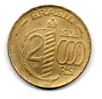 1938 - 2000 Réis - Poligonal - Duque de Caxias - Moeda Brasil - Mbc/Sob - C/ Manchas