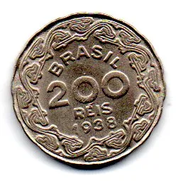 1938 - 200 Réis - Getúlio Vargas - Moeda Brasil - Soberba C/ Mancha