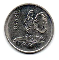 1972 - 1 Cruzeiro - Comemorativa Sesquicentenário da Independência - Moeda Brasil - C/ Danos