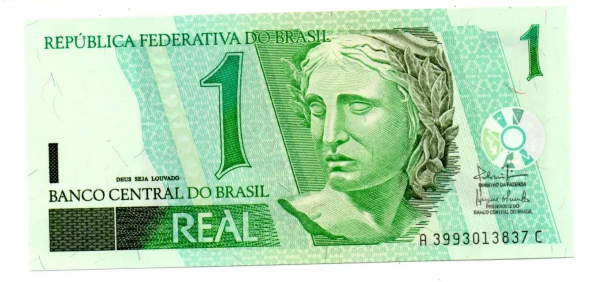 C254 - 1 Real - Data: 2003 - Antonio Palocci Filho / Henrique de Campos Meirelles - AC - ERRO DE IMPRESSÃO - FE