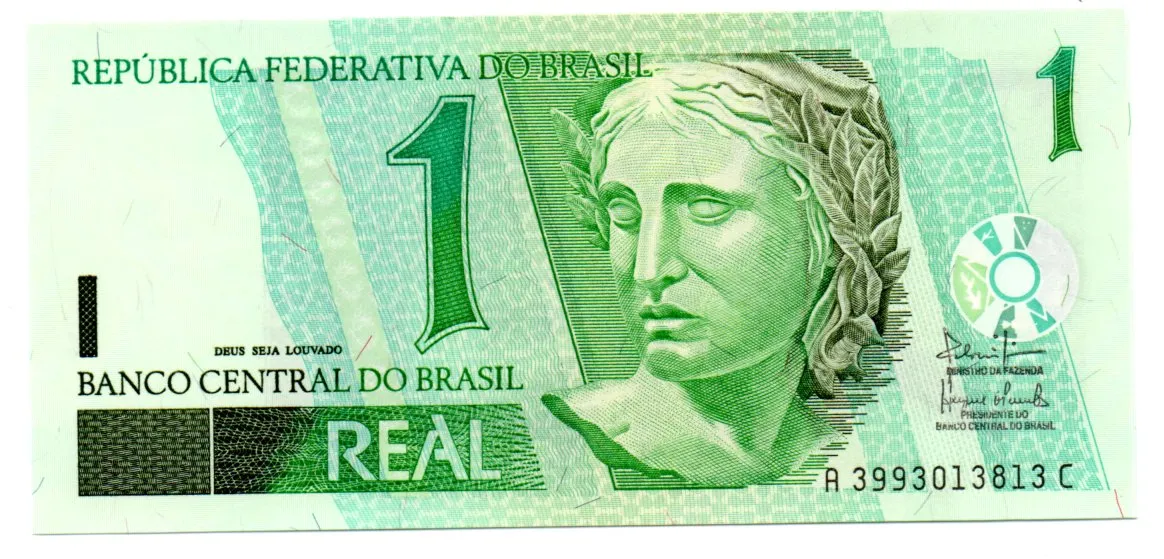 C254 - 1 Real - Data: 2003 - Antonio Palocci Filho / Henrique de Campos Meirelles - AC - ERRO DE IMPRESSÃO - FE Imagem