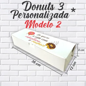Caixa Para Donuts 3 - Modelo 2 - Personalizada*