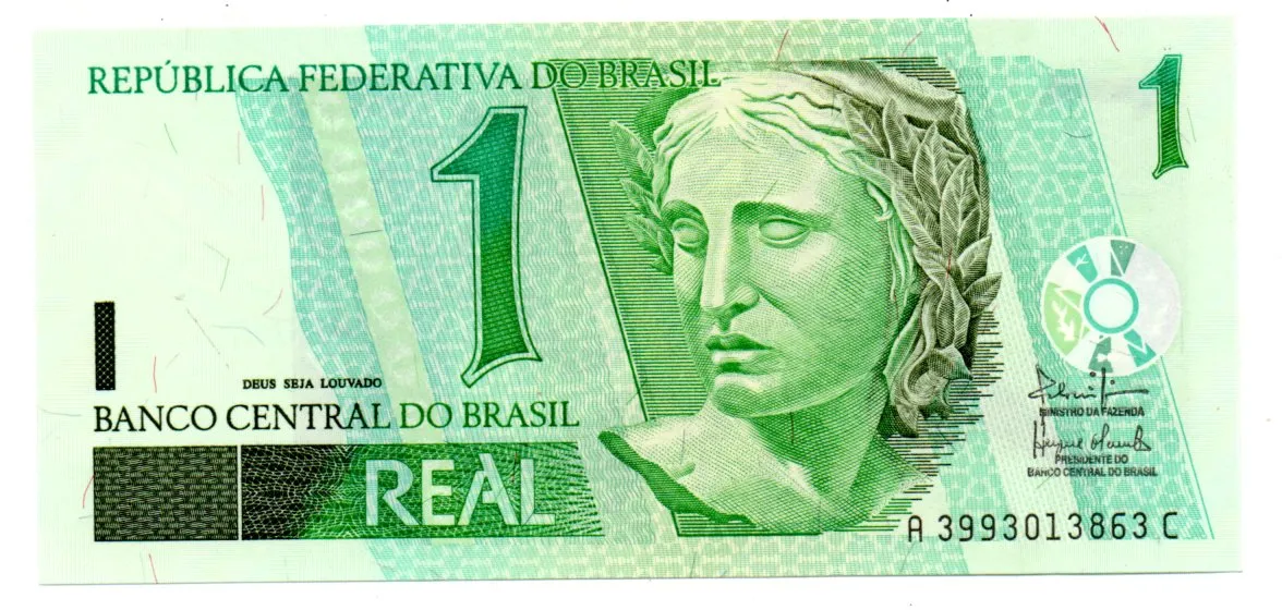 C254 - 1 Real - Data: 2003 - Antonio Palocci Filho / Henrique de Campos Meirelles - AC - ERRO DE IMPRESSÃO - FE Imagem