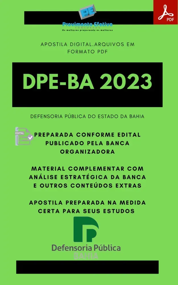 Apostila DPE BA Analista Técnico Ciências Contábeis Ano 2023 Imagem