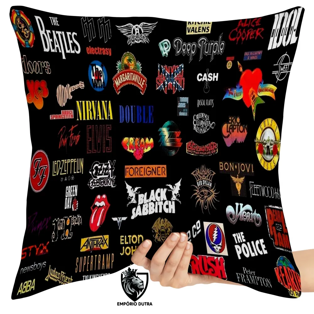 Almofada Rock In Roll Bandas