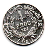 1930 - 2000 Réis - Mocinha - Prata .500 - Aprox 8 g - 26 mm - Moeda Brasil