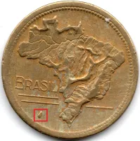 1946 - 2 Cruzeiros - ERRO: Cunho Entupido - Moeda Brasil