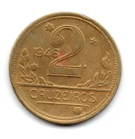 1946 - 2 Cruzeiros - ERRO: Cunho Entupido - Moeda Brasil - Foto 2