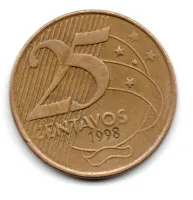 1998 - 25 Centavos - ERRO: Duplicação - Moeda Brasil - Foto 2