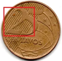 2013 - 25 Centavos - ERRO : Duplicação - Moeda Brasil