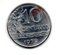 1979 - 10 Centavos - Moeda Brasil - C/ Danos