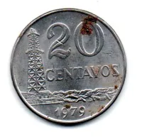 1979 - 20 Centavos - Moeda Brasil - C/ Danos