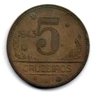 1943 - 5 Cruzeiros - Moeda Brasil