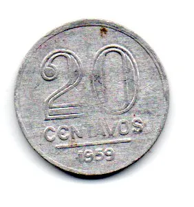 1959 - 20 Centavos - Moeda Brasil
