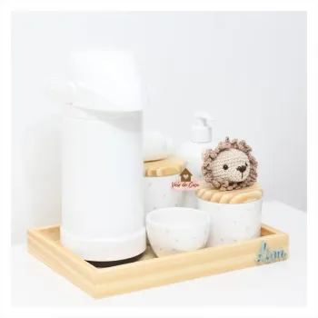 Kit Higiene - 6 peças - Poá - Safari - Leão + Nuvem - Foto 2