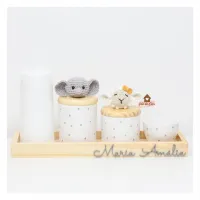 Elefante + Ovelha - Kit Higiene Poá - 5 peças