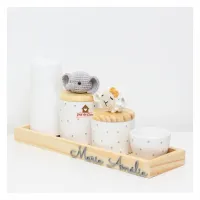 Elefante + Ovelha - Kit Higiene Poá - 5 peças - Foto 2