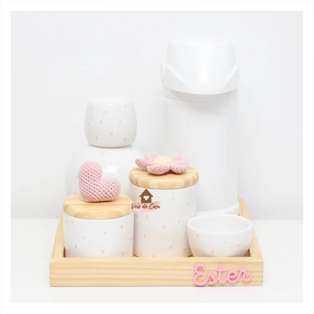 Flor + Coração - Kit Higiene - 6 peças - Poá - Com Moringa Imagem