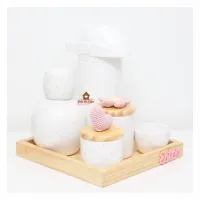 Flor + Coração - Kit Higiene - 6 peças - Poá - Com Moringa - Foto 2