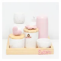 Flor + Coração - Kit Higiene - 7 peças - Poá - Com Moringa