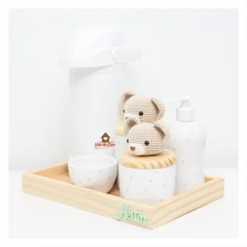 Ursinhos - Kit Higiene - 6 peças - Poá - Garrafa G - Foto 2