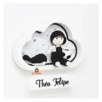 Menino com Baleia - Futebol - Nuvem M Branca - Porta Maternidade - Foto 4