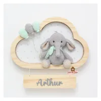 Elefantinho - 3 balões - Nuvem M - Porta Maternidade