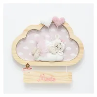 Ovelha Bailarina Dormindo - 2 corações - Nuvem M - Porta Maternidade