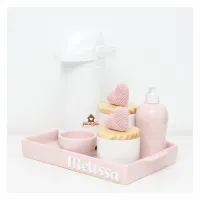 Kit Higiene  - Corações - 6 peças - Bandeja Cerâmica - Foto 2