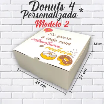 Caixa Para Donuts 4 - Modelo 2 - Personalizada*