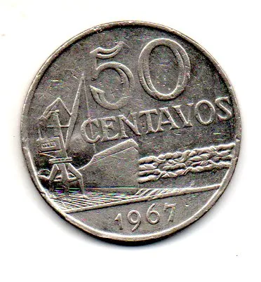 1967 - 50 Centavos - Moeda Brasil - C/ Danos