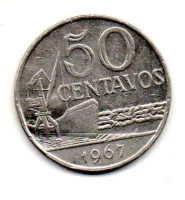 1967 - 50 Centavos - Moeda Brasil - C/ Danos