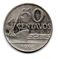 1967 - 50 Centavos - Moeda Brasil - C/ Danos