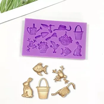 Molde de Silicone Animais de Jardim