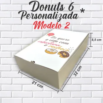 Caixa para Donuts 6 - Modelo 2 - Personalizada*