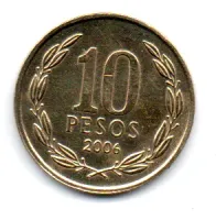 Chile - 2006 - 10 Pesos - Polida