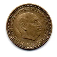 Espanha - 1966 - 1 Peseta (Data dentro das Estrelas)