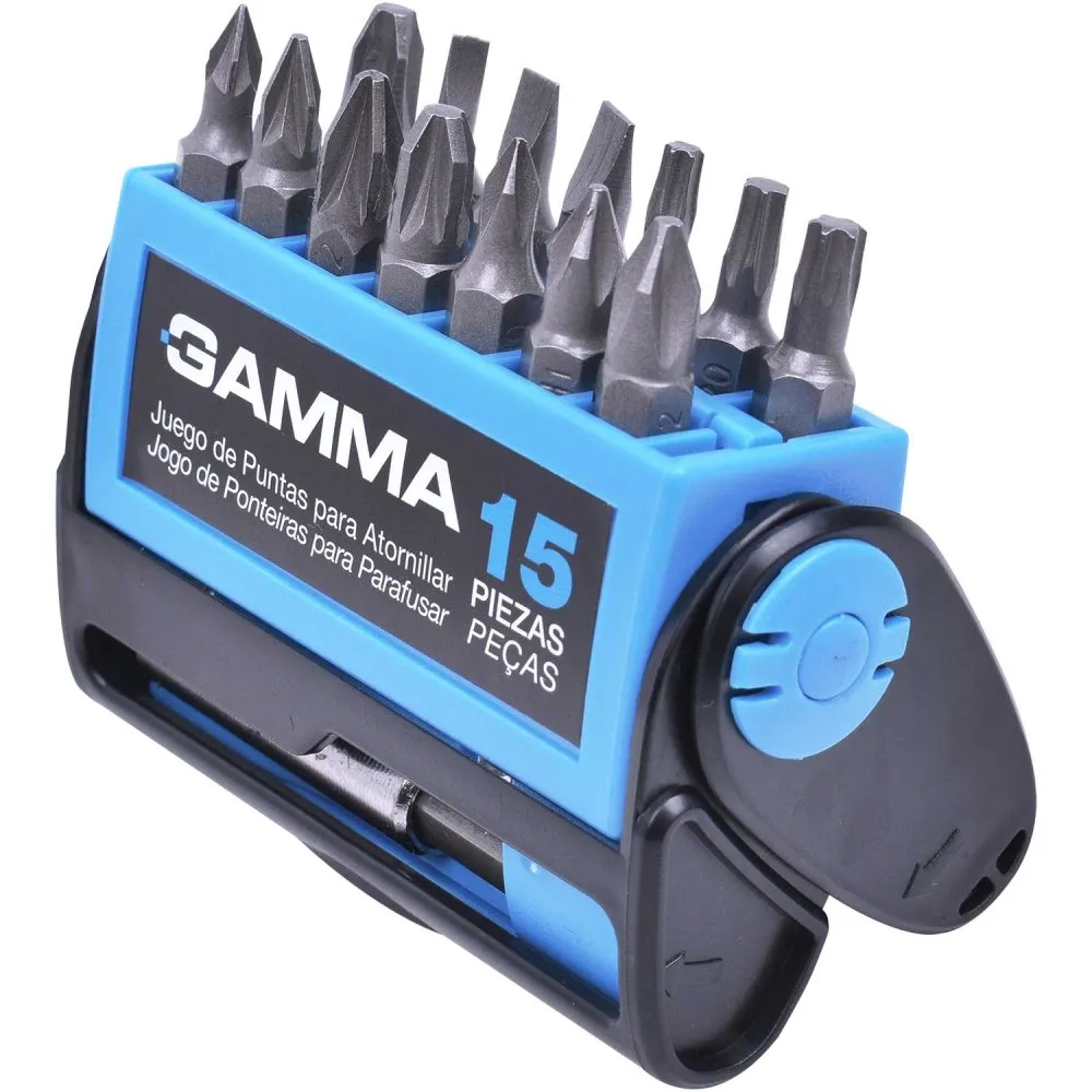 Jogo De Ponteiras Para Parafusadeira Gamma 15 Pçs G19519AC GAMMA