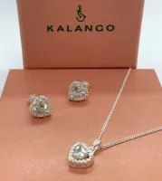 Conjunto de prata colar + brinco Coração -  281477 - Foto 3