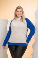 Blusa tricot mousse 2 cores plus GM 1346 Tam EXG