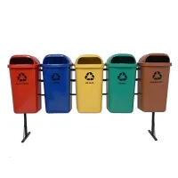 Conjunto Coleta Seletiva Gruplast  50 Litros  com 5 Lixeiras