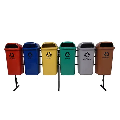 Conjunto Coleta Seletiva Gruplast 50 Litros  com 6 Lixeiras