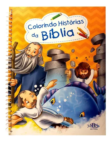 Colorindo Histórias da Bíblia todo livro - livro em espiral