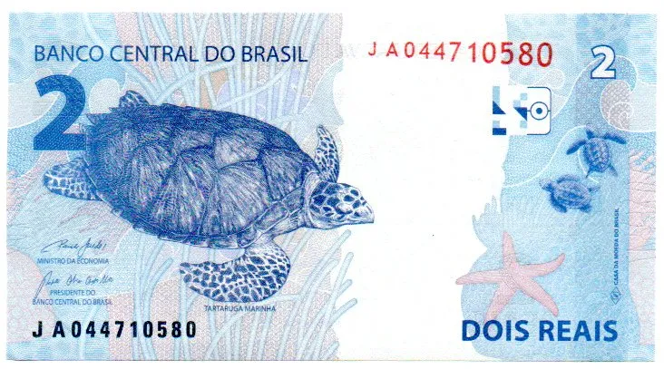 C339 - 2 Reais - Paulo Roberto Nunes Guedes/Roberto Campos Neto - JA - Estado de Conservação: Soberba/Flor (Sob/FE)